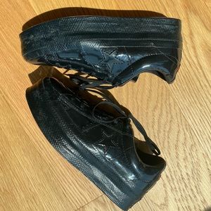 Patent leather platform converse sneakers